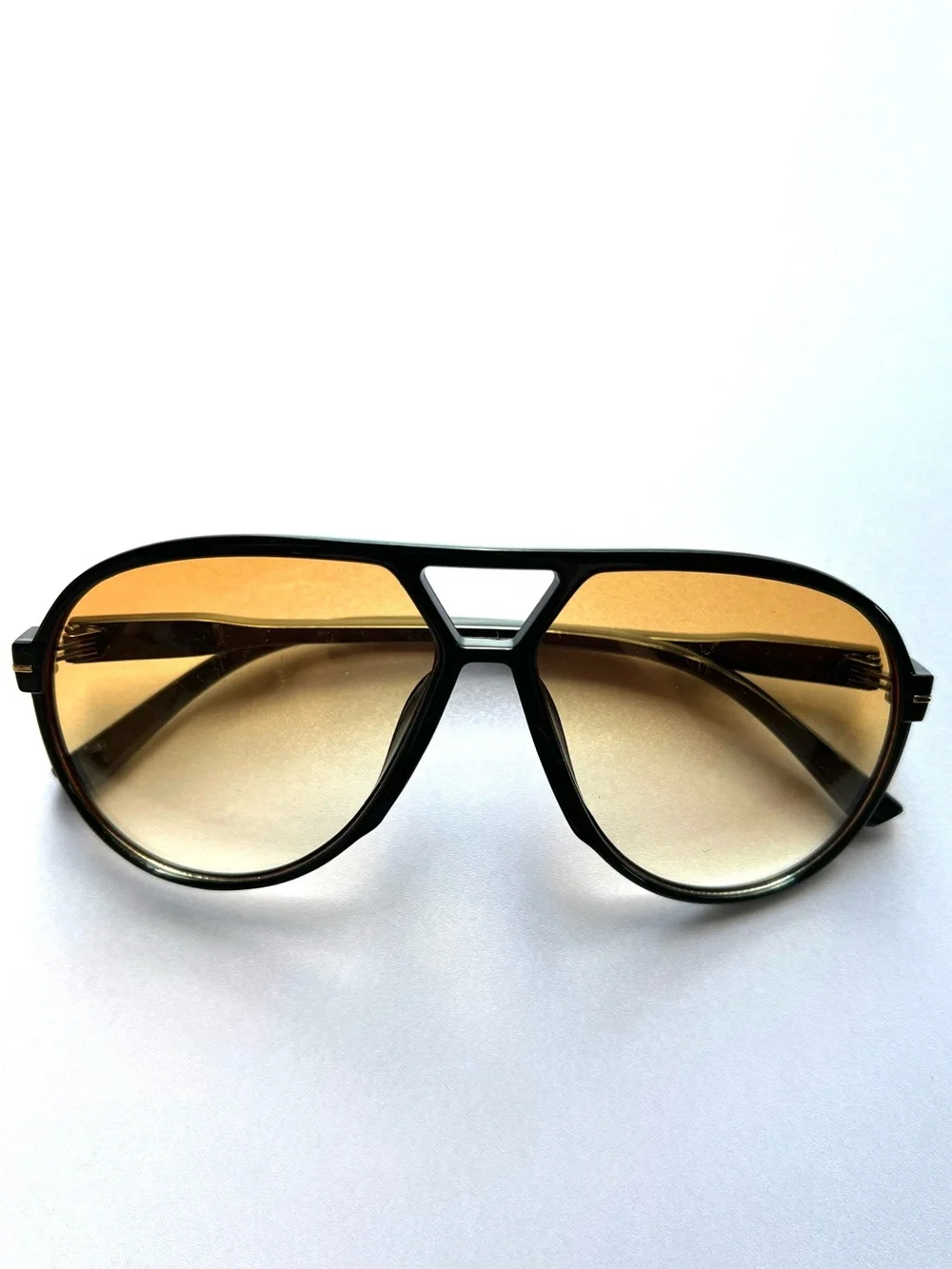 Sojos Yellow Oversized Aviator Sunglasses with Amber Gradient Lenses